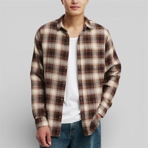 Cotton on Men's Boston Long Sleeve Shirt Chocolate Waffle Check‎ New size M